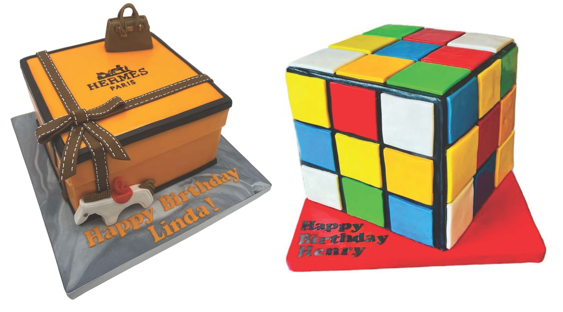 Custom sculpted birthday cake with fondant decorations